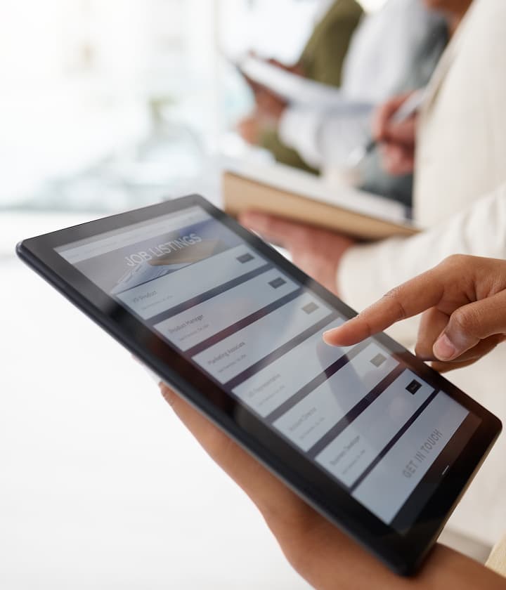 Checking info on a tablet