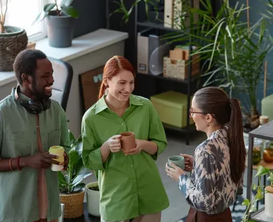 Happy office workers