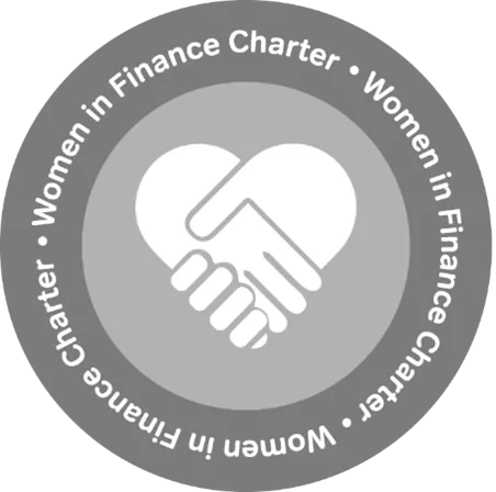 Woman in finance charter logo