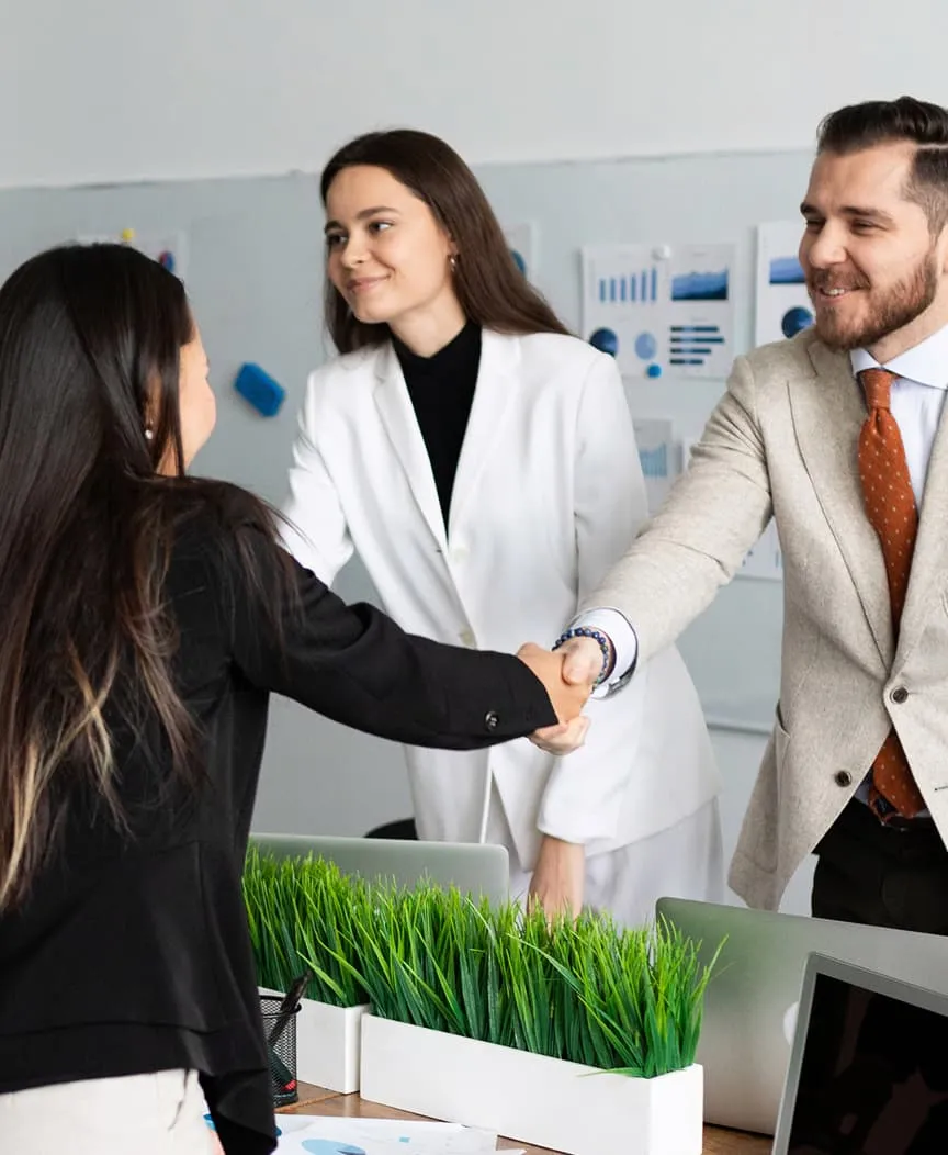 Team shaking hands