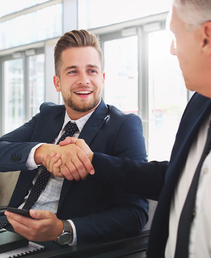 Two men shaking hands