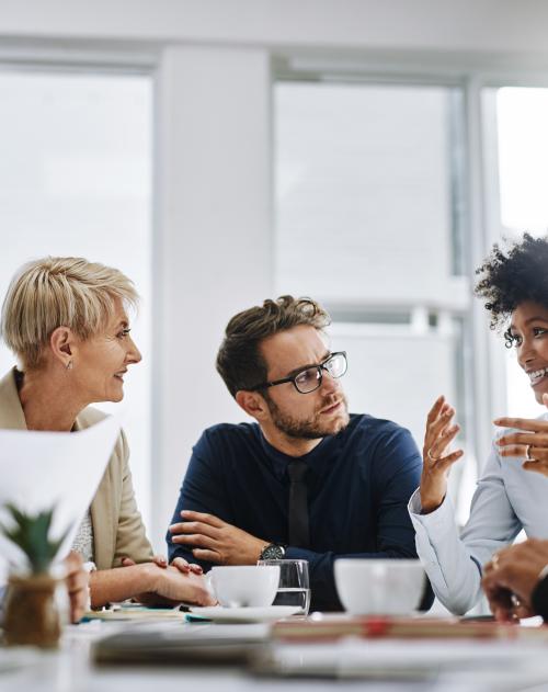 Colleagues at a business meeting