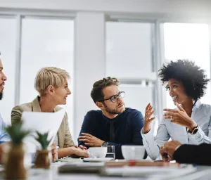 Colleagues at a business meeting 